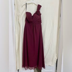 Bill Levkoff One-Shoulder Maroon Formal dress